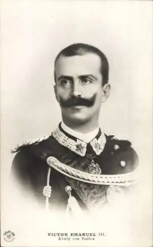 Ak Viktor Emanuel III König von Italien, Portrait, Orden