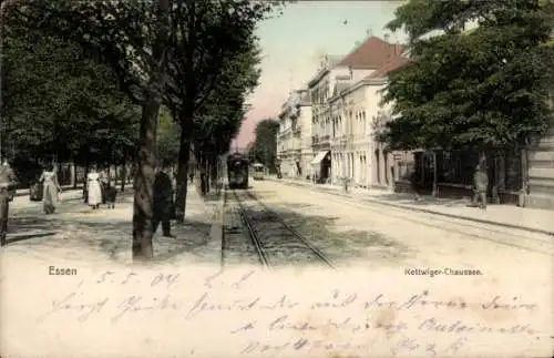 Ak Essen im Ruhrgebiet, Kettwiger Chaussee, Straßenbahn