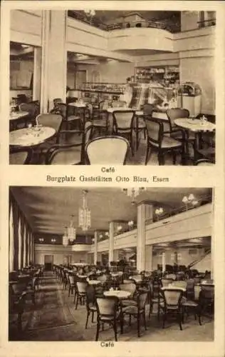 Ak Essen im Ruhrgebiet, Burgplatz-Gaststätten Otto Blau, Café