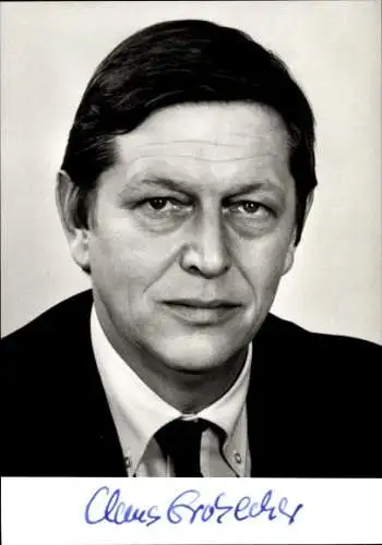 Ak Politiker Claus Grobecker, Parlamentarischer Staatssekretär, Portrait, Autogramm