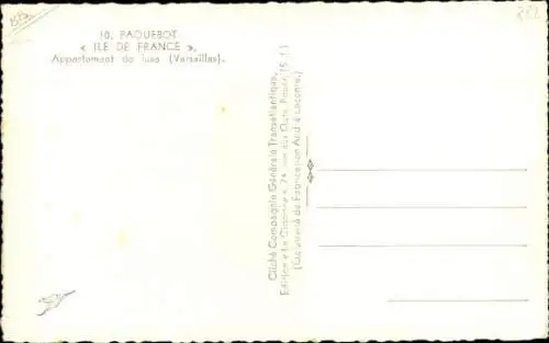 Ak Passagierschiff Ile de France, CGT, Luxus-Appartement Versailles