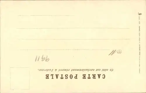 Litho Liebespaar, Spaziergang, Werbung für Chicoree Arlatte