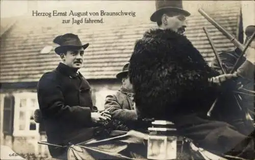 Ak Herzog Ernst August von Braunschweig zur Jagd fahrend