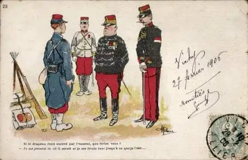 Künstler Ak Guillaume, Albert, Französische Soldaten, General