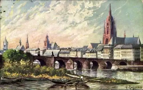 Ak Frankfurt am Main, Mainbrücke