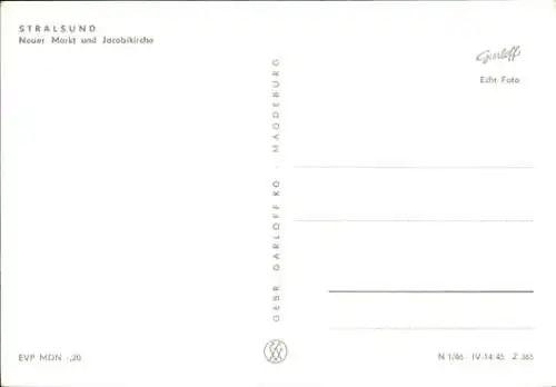 Ak Stralsund in Vorpommern, Neuer Markt und Jacobikirche