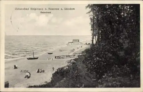 Ak Ostseebad Kölpinsee auf Usedom, Badestrand