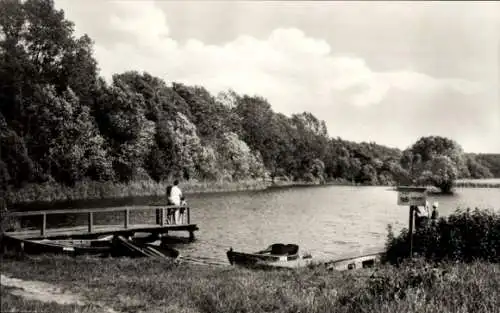 Ak Ostseebad Kölpinsee auf Usedom, Anlegestelle