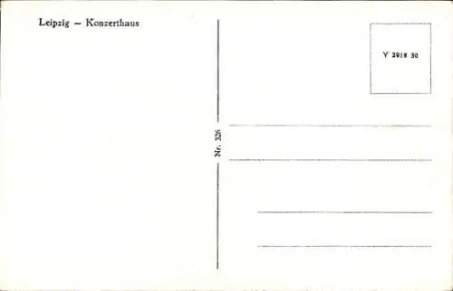 Ak Leipzig in Sachsen, Konzerthaus