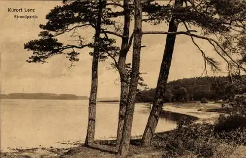 Ak Lenz Malchow in Mecklenburg, Strandpartie