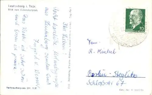 Ak Leutenberg in Thüringen, Gesamtansicht, Blick vom Eichendorfplatz