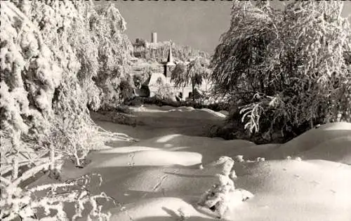 Ak Nürburg in der Eifel, Kirche, Burg, Winter