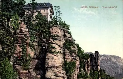 Ak Hohnstein Sächsische Schweiz, Brand, Hotel