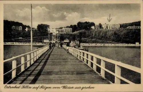 Ak Ostseebad Sellin auf Rügen, Blick von der Seebrücke