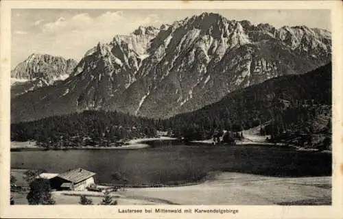 Ak Mittenwald in Oberbayern, Lautersee, Karwendelgebirge