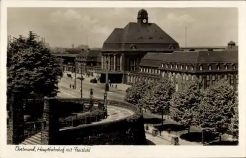 Ak Dortmund im Ruhrgebiet, Hauptbahnhof, Freistuhl