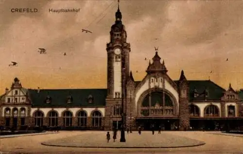 Ak Krefeld am Niederrhein, Hauptbahnhof