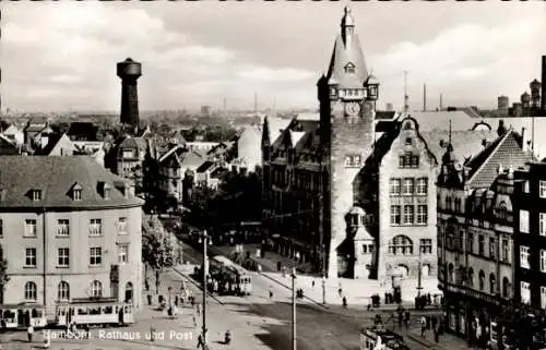 Ak Hamborn Duisburg im Ruhrgebiet, Rathaus, Post, Wasserturm