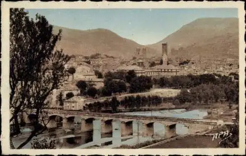 Ak Millau Aveyron, Vue generale, Pont