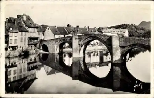 Ak Espalion Aveyron, Le Pont Vieux, Lot