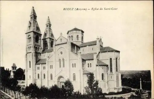 Ak Rodez Aveyron, Eglise du Sacre Coeur