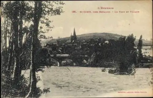 Ak Sainte Come Aveyron, Le Pont et Village