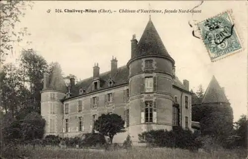 Ak Chalivoy Milon Cher, Chateau d'Issertieux, facade Nord-Ouest