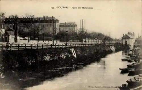 Ak Bourges Cher, Quai des Marraichers