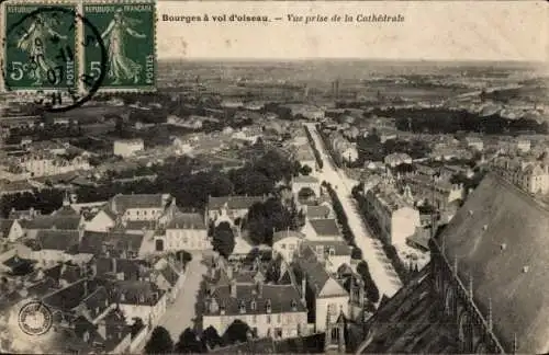 Ak Bourges Cher, Vue prise de la Cathedrale