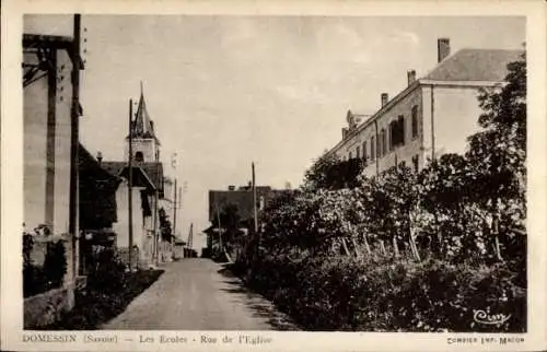 Ak Domessin Savoie, Les Ecoles, Rue de l'Eglise