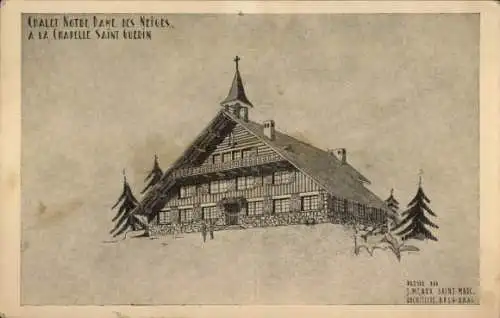 Ak Tarentaise Savoie, Chalet Notre Dame des Neiges, Kapelle St. Guerin