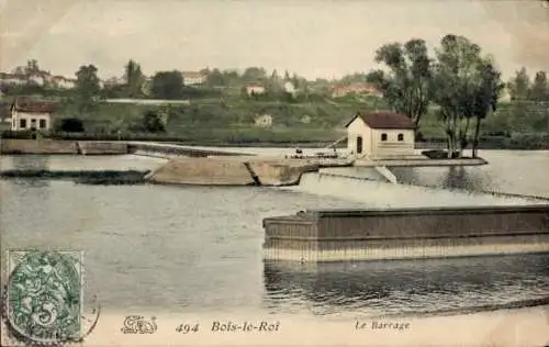 Ak Brolles Bois le Roi Seine et Marne, Le Barrage