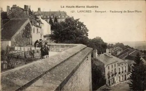 Ak Langres Haute Marne, Rempart, Faubourg de Sous-Murs