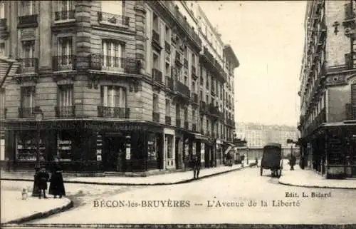 Ak Bécon les Bruyères Hauts de Seine, Avenue de la Liberté