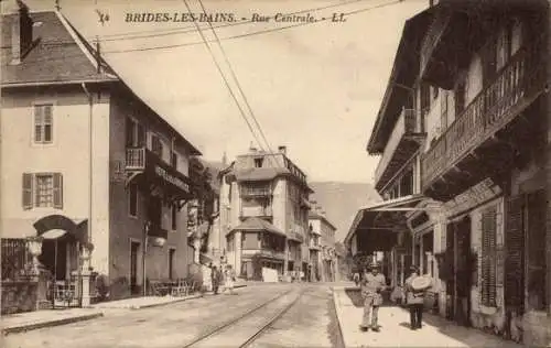 Ak Brides les Bains Savoie, Rue Centrale