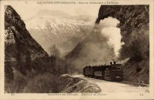 Ak Thônes Haute Savoie, Straßenbahn, Digny Defile