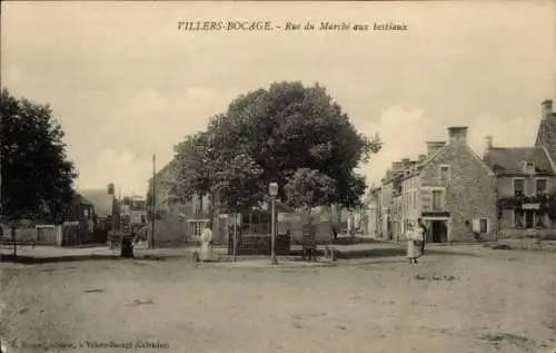 Ak Villers-Bocage Calvados, Rue du Marche aux Biaux