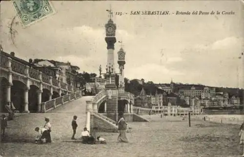 Ak Donostia San Sebastián Baskenland, Kreisverkehr Paseo de la Concha