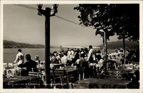 Ak Pörtschach am Wörther See Kärnten, Werzerstrand Café, Terrassenpartie