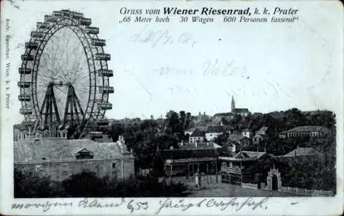 Ak Wien 2 Leopoldstadt, Prater, Riesenrad