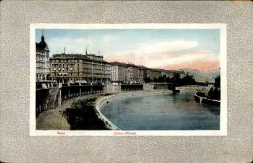 Passepartout Ak Wien 1 Innere Stadt, Donaukanal