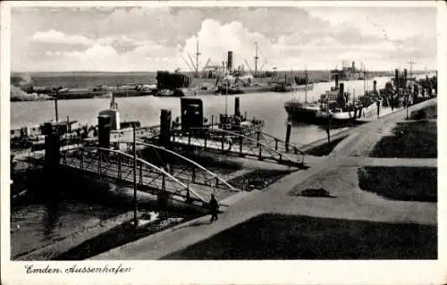 Ak Emden in Ostfriesland, Außenhafen