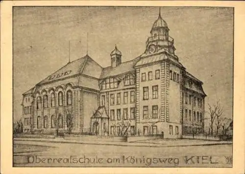 Künstler Ak Kiel, Oberrealschule am Königsweg