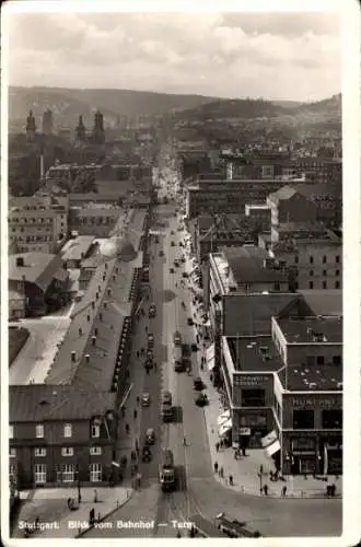 Ak Stuttgart in Württemberg, Blick vom Bahnhof, Turm