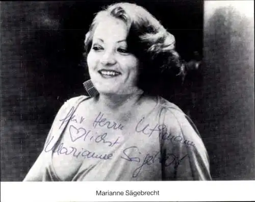 Ak Schauspielerin Marianne Sägebrecht, Portrait, Autogramm