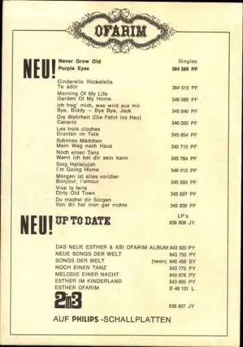 Ak Musikgruppe Ofarim, Portrait, Autogramme