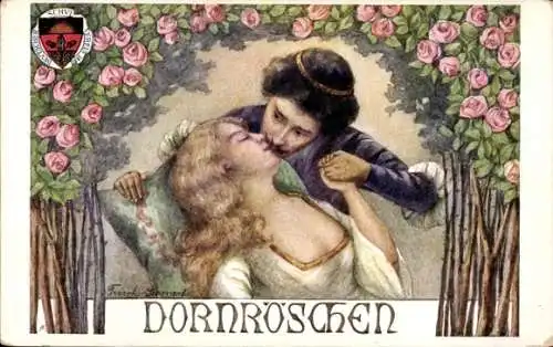 Künstler Ak Märchen, Gebrüder Grimm, Dornröschen, Deutscher Schulverein Nr. 60