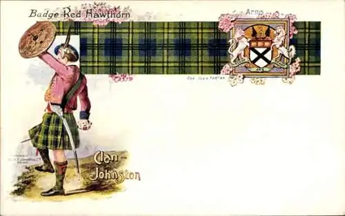 Wappen Ak Clan Johnston, Clan Tartan, Coat of Arms