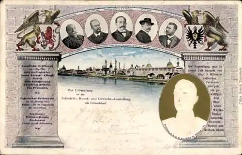 Präge Ak Düsseldorf, Portrait Kronprinz Wilhelm, Industrie und Gewerbeausstellung 1902