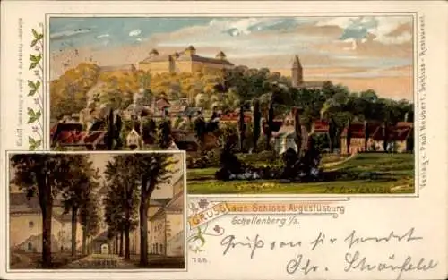 Künstler Litho Dutzauer, M., Augustusburg im Erzgebirge, Schloss Augustusburg